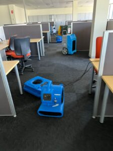 water damage restoration of office in perth